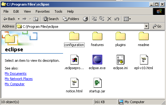 Eclipse installed into C:\Program Files\eclipse