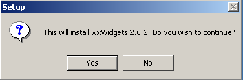 wxWidgets asking if it should install