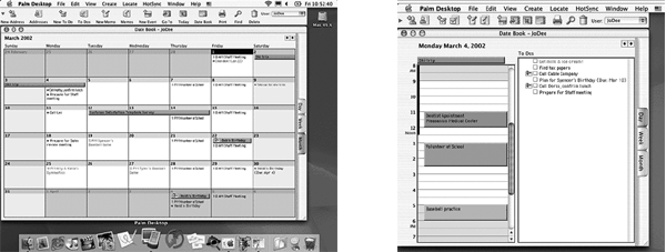 Screenshot of Palm Desktop